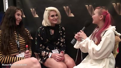 Trans Girl newcomers Alexa Scout & Isabella Sorrenti chatup Harriet @AEExpo