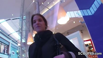 Young Czech Teen fucked in Mall for Money by 2 German Boys