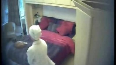 Hidden cam on the closet finally caught my mom masturbating