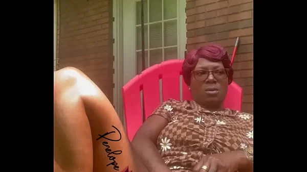 Penelope on the patio