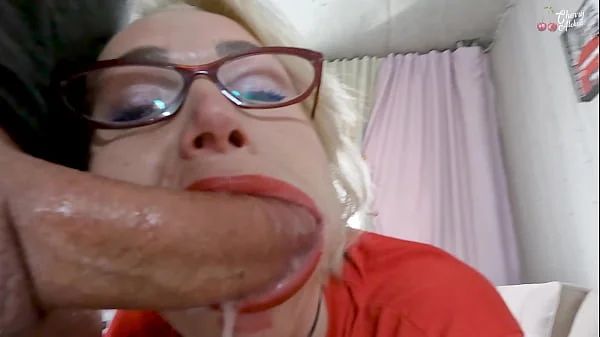 The whore gets fucked hard in the mouth