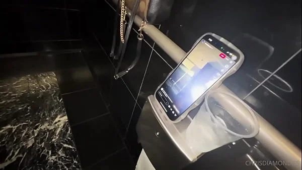 Deep blowjob from Skyla in the bathroom, she swallows my entire cock Chris Diamond