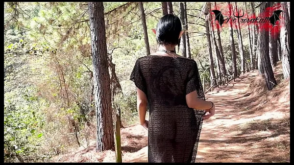 gothic elf, masturbating in the forest