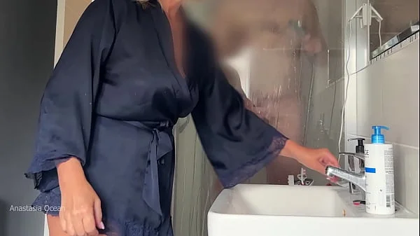 My husband started jerking to my stepmom when she caught him taking a shower.