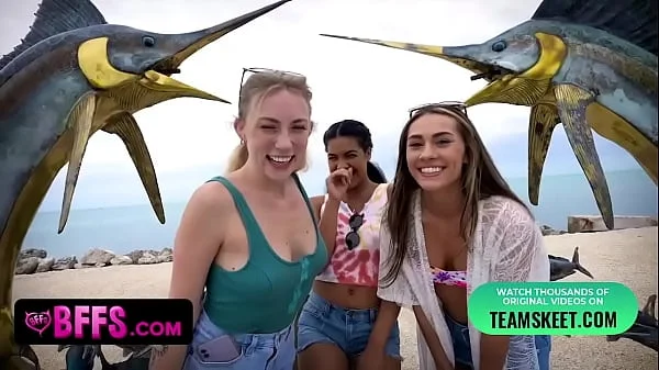 BFFS - Perfect Assed Girls In Skimpy Bikini Celebrate The Fantasy Fest With Sharing Stranger's Cock