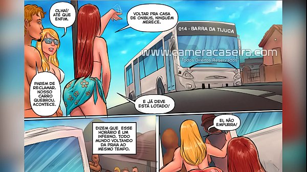 História em Quadrinho Pornô - Safadezas no Ônibus - As Patricinhas - Câmera Caseira (Cartoon HQ)