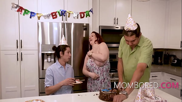 MILF Fucked By Stepson On His Birthday InFront Of Her Husband - Emmy Demur