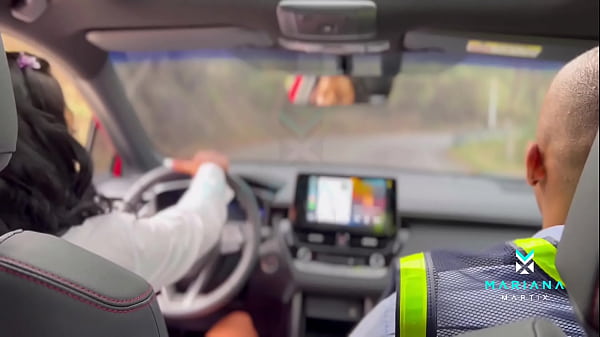 I fuck a traffic officer on a public road - Mariana Martix - Cum Ass