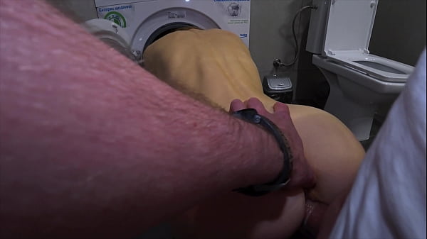 Real Cheating. Neighbor Fucked My Wife in the Ass. Stuck During Laundry