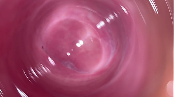 Camera deep inside Mia's teen creamy pussy