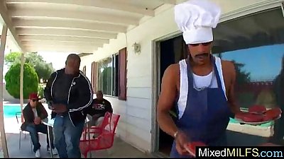 interracial Sexo con enorme negro polla en puta señora agujeros Lisa Demarco Video