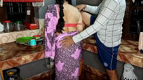 Young maid in saree got pussy fucked in the kitchen